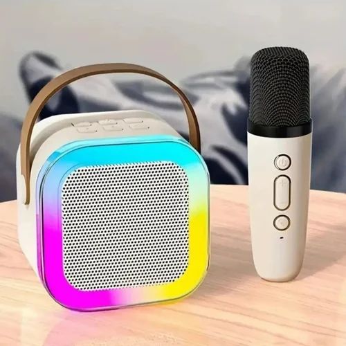 Aesthetic Wireless Speaker with Mic and LED Lights